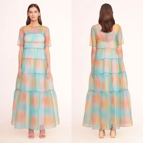 STAUD Dresses & Skirts - New Staud Hyacinth Rainbow Dress Multi Aura